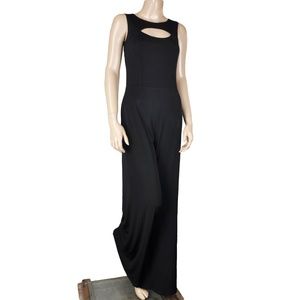 Volume Black Strappy Peekaboo Cutout Maxi Jumpsuit